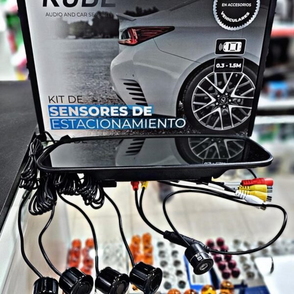 KIT SENSOR DE ESTACIONAMIENTO CON ESPEJO - NEGRO