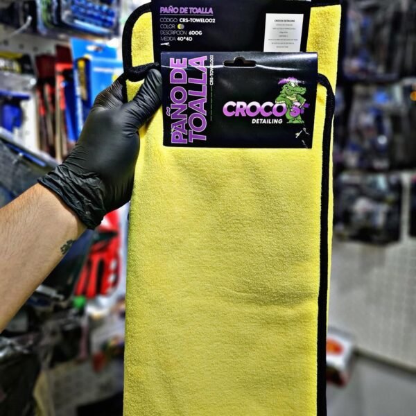 CROCOS MICROFIBRA AMARILLO Y GRIS 600GSM 40CMX40CM