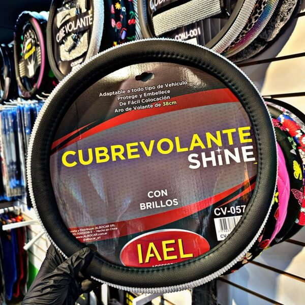 CUBRE VOLANTE IAEL NEGRO CON BRILLOS