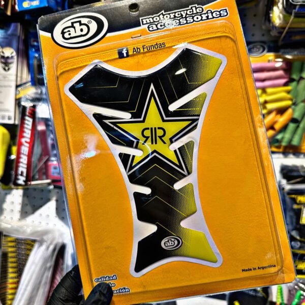 PROTECTOR TANQUE ROCKSTAR AMARILLO Y NEGRO