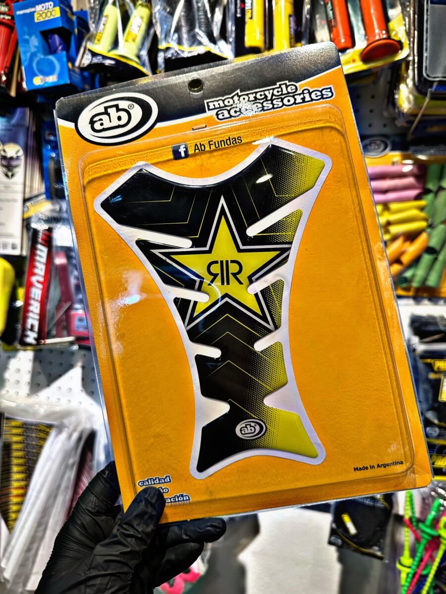 PROTECTOR TANQUE ROCKSTAR AMARILLO Y NEGRO