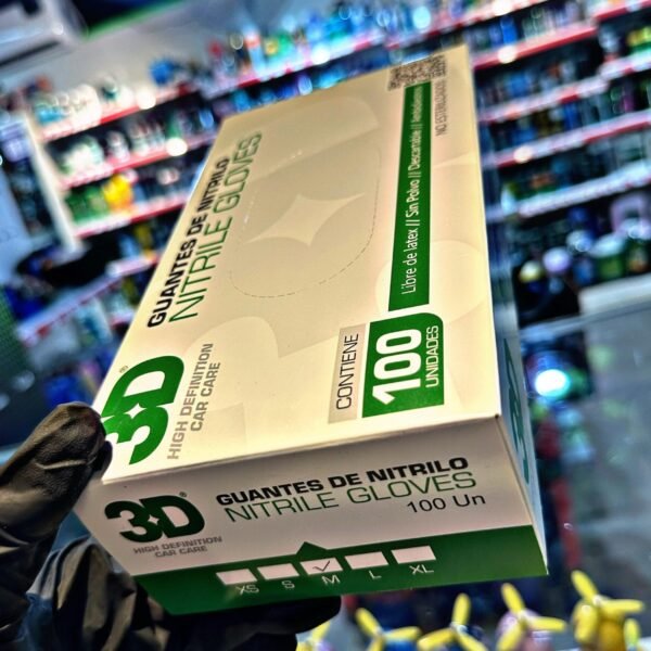 CAJA GUANTES DE NITRILO SIN POLVO - TALLE MEDIUM 3D