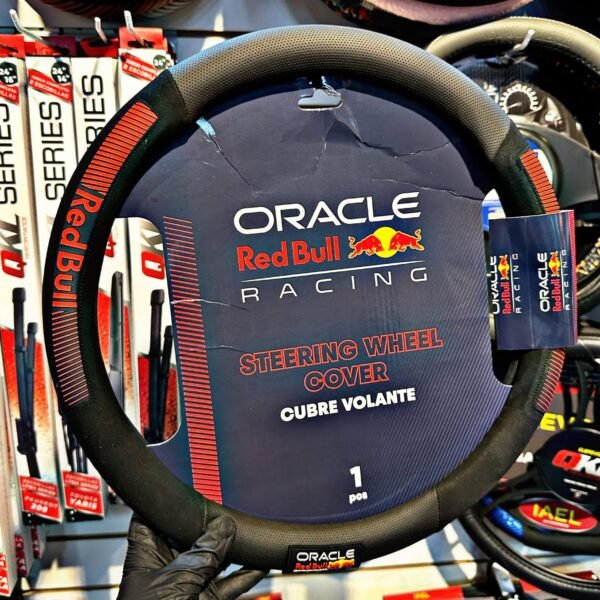 CUBRE VOLANTE RED BULL APLIQUE GOMA LINEA Y COSTURA ROJO