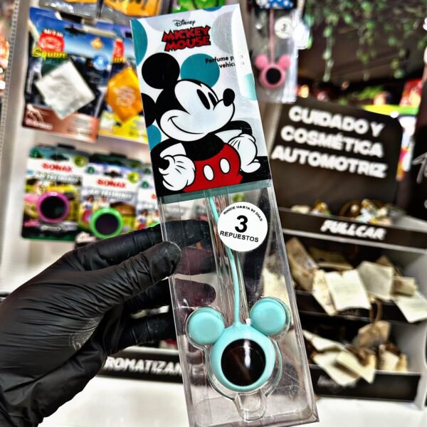 PERFUME COLGANTE DISNEY MICKEY TURQUESA + 4 REPUESTOS