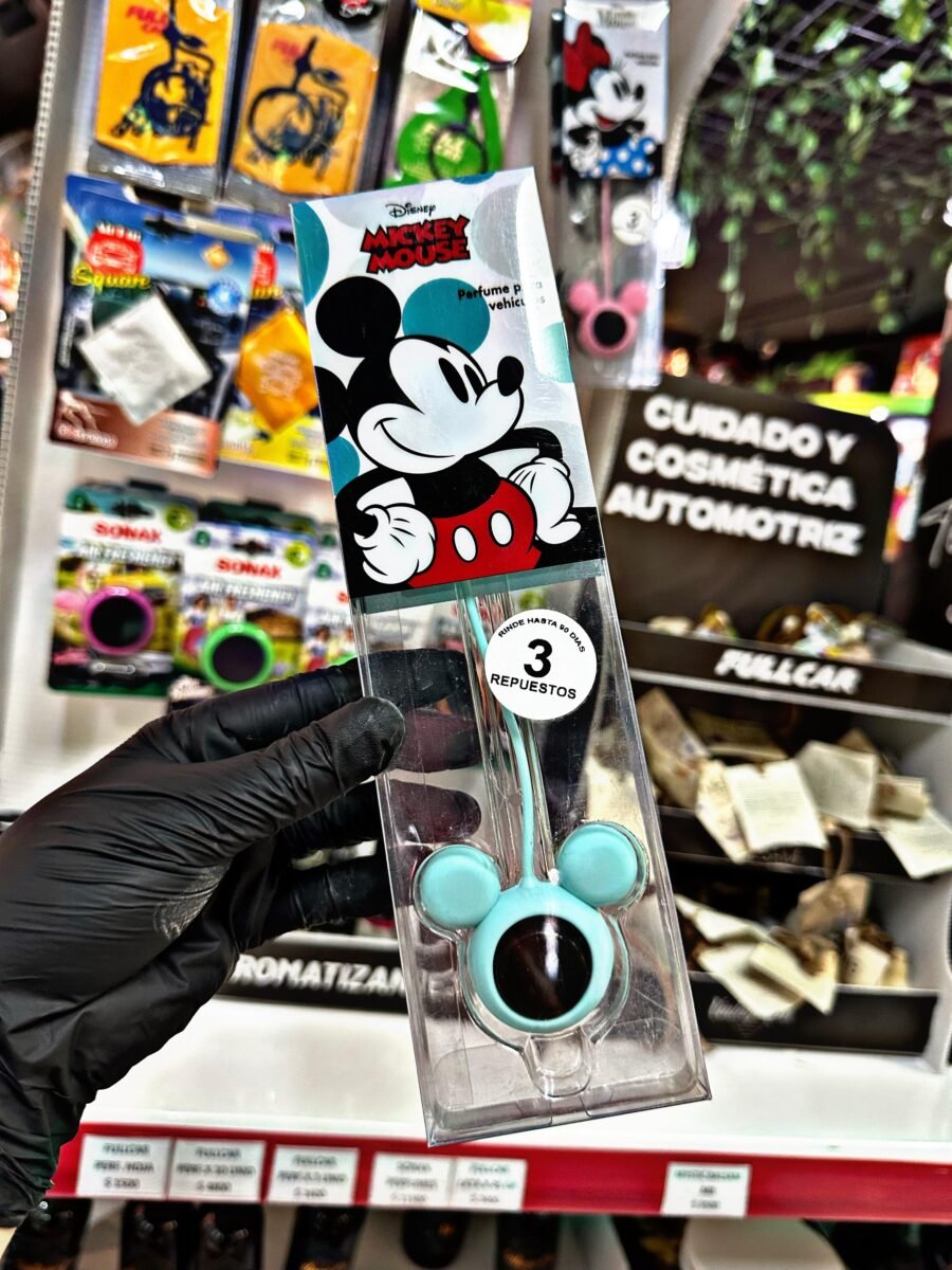 PERFUME COLGANTE DISNEY MICKEY TURQUESA + 4 REPUESTOS