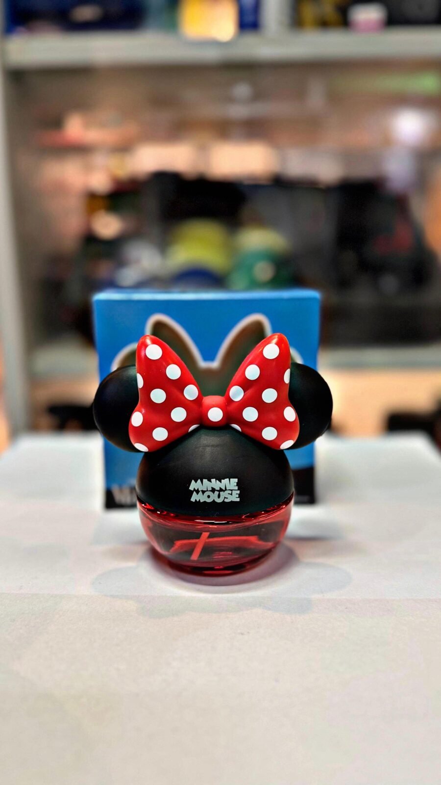 PERFUME TABLERO TIPO BOTELLA DISNEY MINNIE ROJA