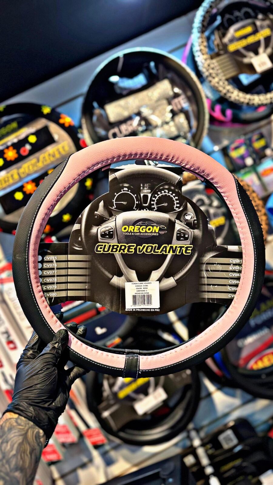 CUBRE VOLANTE OREGON TC2000 NEGRO/ROSA