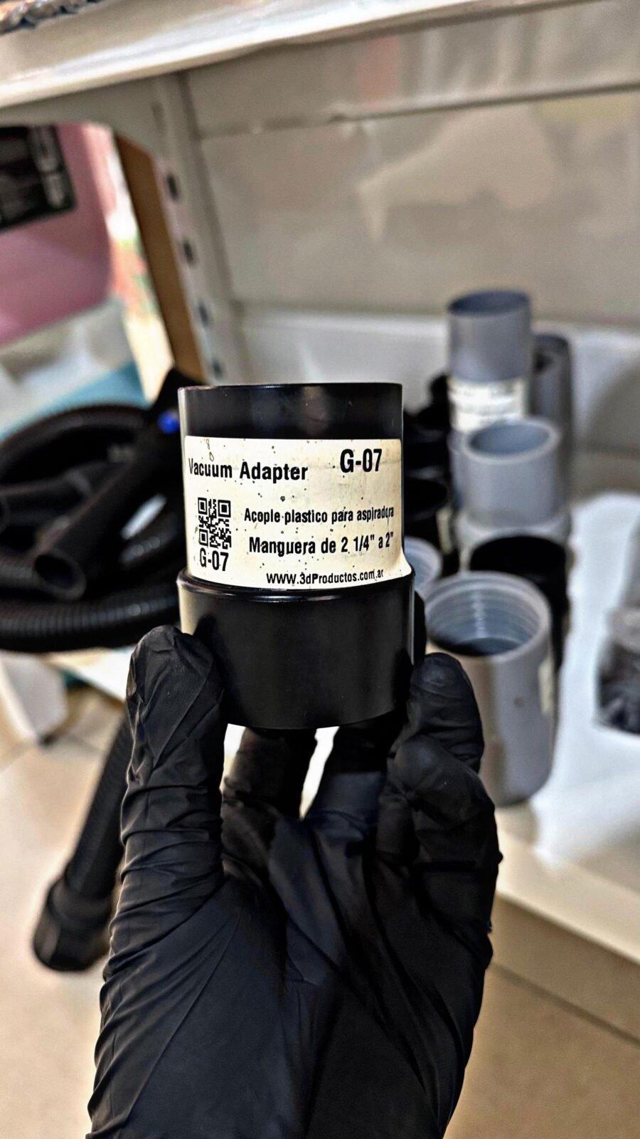 ACOPLE NEGRO MANGUERA ASPIRADORA 2 1/4 A 2 3D