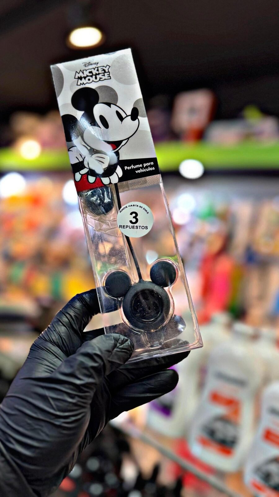 PERFUME COLGANTE DISNEY MICKEY GRIS + 4 REPUESTOS