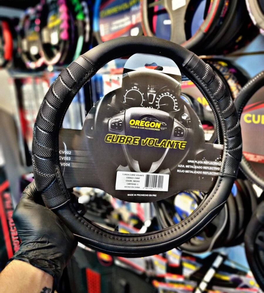CUBRE VOLANTE OREGON GRAND PIX NEGRO/NEGRO