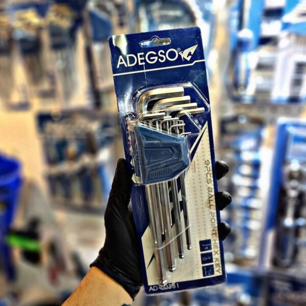 ADEGSO Jgo llave hex larga 9 Pzas esferica