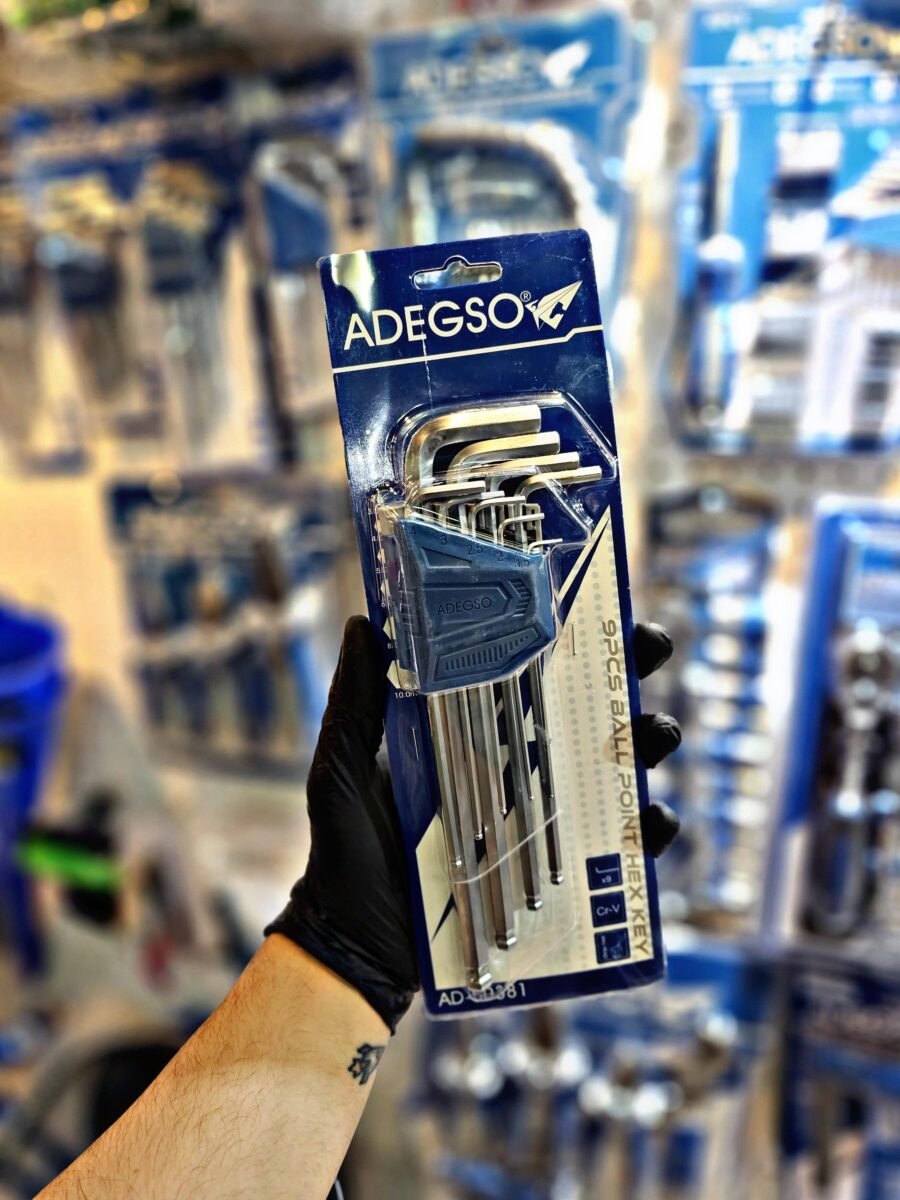 ADEGSO Jgo llave hex larga 9 Pzas esferica