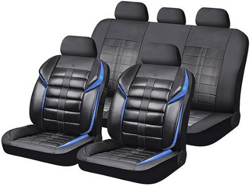 CUBRE ASIENTO B HR CARBON NEGRO/AZUL