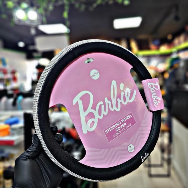 BARBIE CUBRE VOLANTE NEGRO, CON VUELTA DE BRILLOS PLATEADOS, 38CM