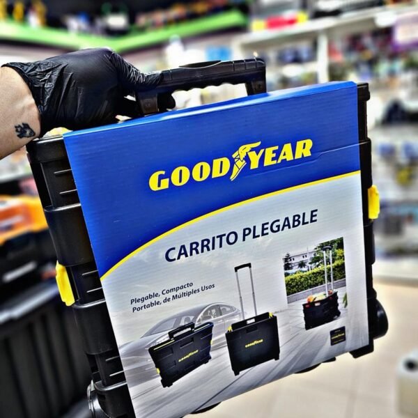 CARRO PLEGABLE GOODYEAR PORTA OBJETOS, PLASTICO, MULTIUSO, 38X36X33CM
