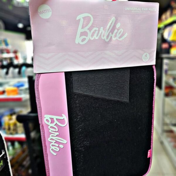 CUBRE ALFOMBRA FELPA BARBIE NEGRA CON ROSA BBCM001