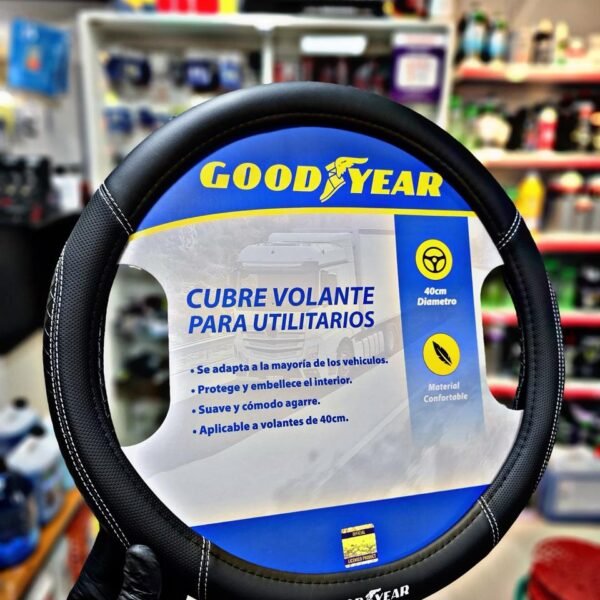CUBRE VOLANTE GOODYEAR, PICK-UP Y UTILITARIOS 40CM FORRADO EN CUERINA