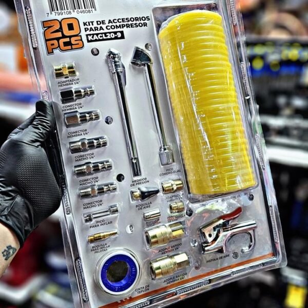 LUSQTOFF KIT ACCESORIOS PARA COMPRESOR 20 PIEZAS