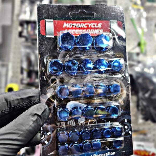 EMBELLECEDOR DE TORNILLOS Y TUERCAS AZUL