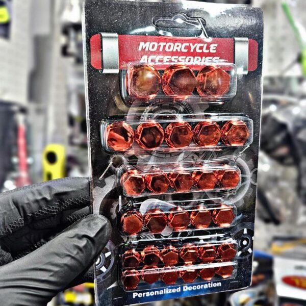 EMBELLECEDOR DE TORNILLOS Y TUERCAS ROJO