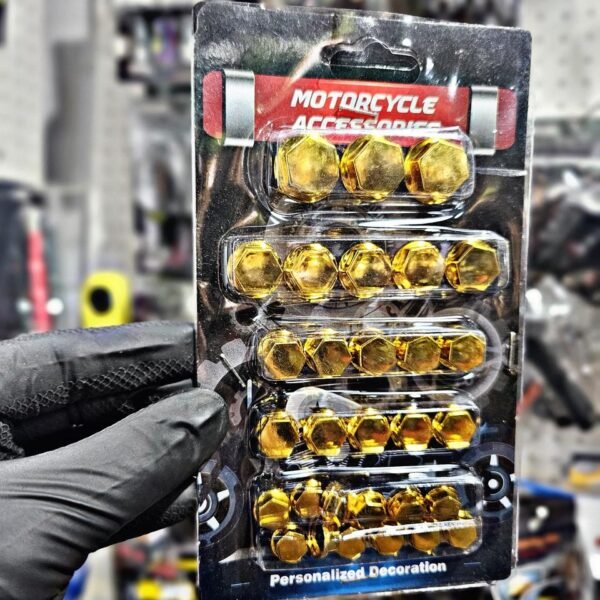 EMBELLECEDOR DE TORNILLOS Y TUERCAS DORADO