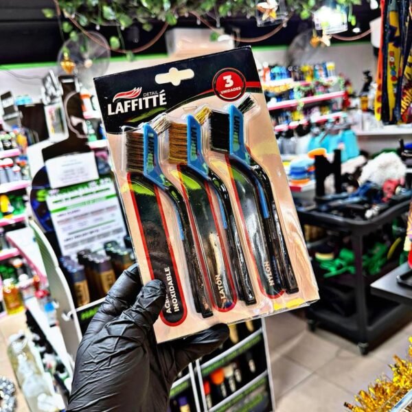 SET 3 CEPILLOS NYLON LATON ACERO LAFFITTE