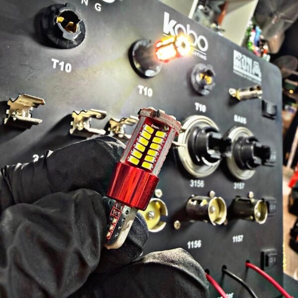 LED CANBUS T10 57LED BLANCO X1 (CUERPO ROJO) MPCT