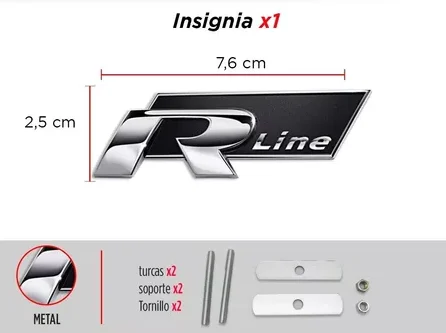 INSIGNIA FRONTAL R-LINE NEGRA