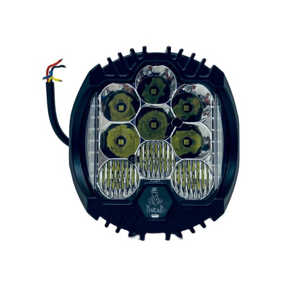 FARO DAKAR FORCE 5" 15 LEDS CREE 180 WATTS LOGO ILUMINADO - DRL BLANCO Y AMBAR - 12V A 36V