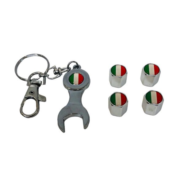 KIT TAPITAS DE VALVULA BANDERA ITALIA CROMDADA