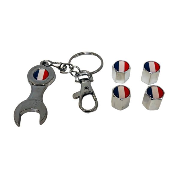 KIT TAPITAS DE VALVULA BANDERA FRANCIA CROMADA