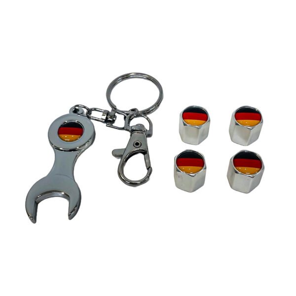 KIT TAPITAS DE VALVULA BANDERA ALEMANIA CROMADA