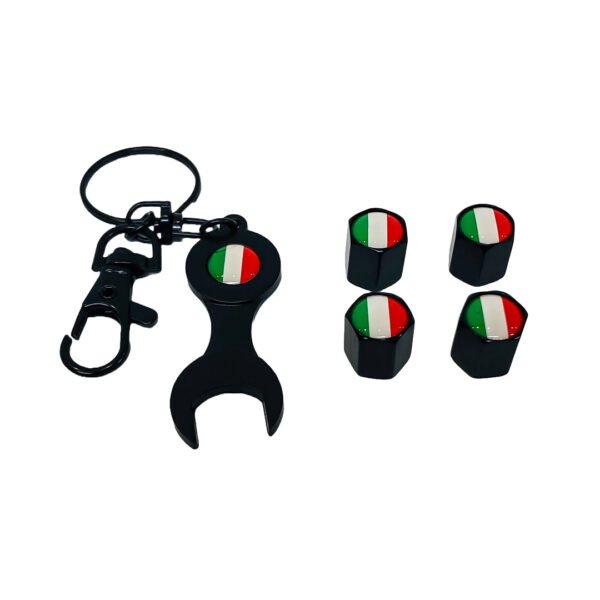 KIT TAPITAS DE VALVULA BANDERA ITALIA NEGRA
