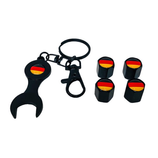 KIT TAPITAS DE VALVULA BANDERA ALEMANIA NEGRA