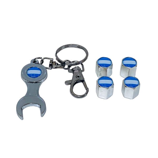 KIT TAPITAS DE VALVULA BANDERA ARGENTINA CROMADA