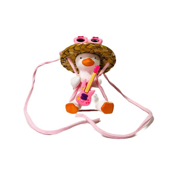 PATITO COLGANTE TURISTA C/GAFAS Y GUITARRA ROSA