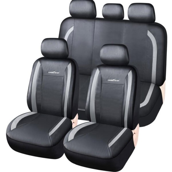 FUNDA ASIENTO GOOD YEAR CUERINA NEGRO C/GRIS