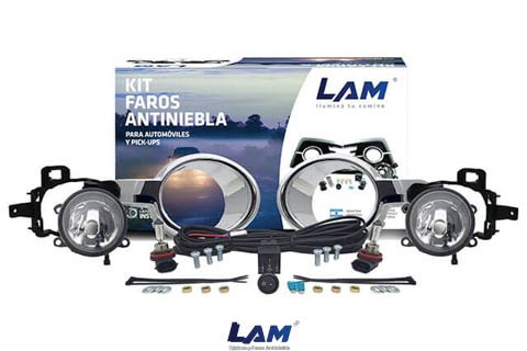 KIT FARO AUXILIAR 208 13/16 CON REJILLA CROMADA