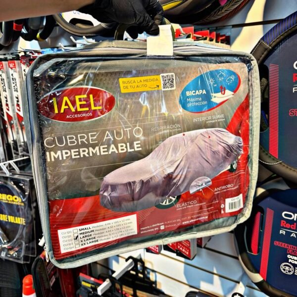 CUBRE COCHE IAEL L (GRANDE) BICAPA, MICROPERFORADO, GRIS