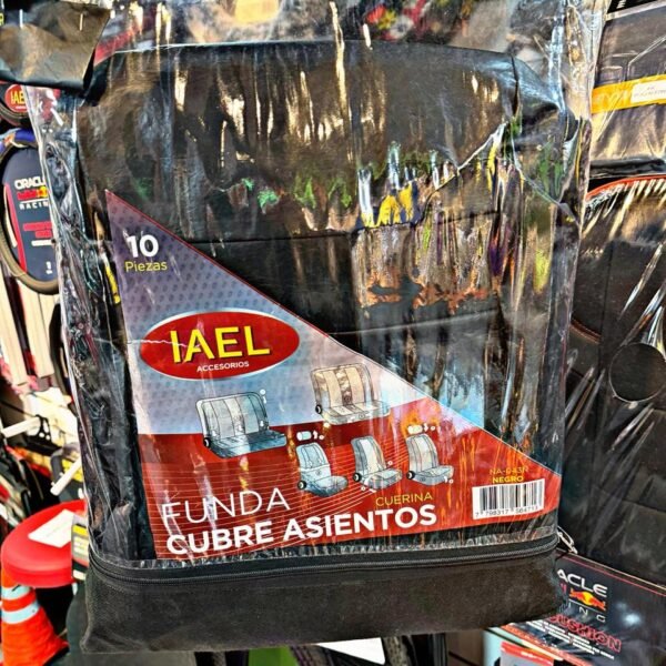 CUBRE ASIENTO CUERINA IAEL COMPLETA NEGRA