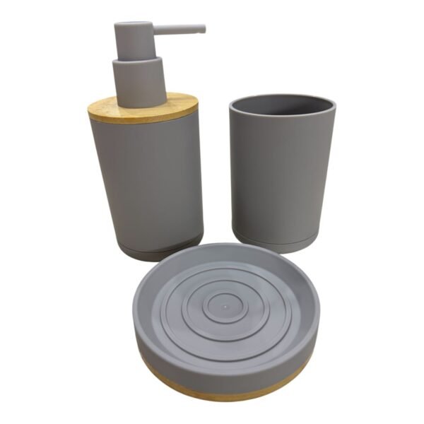 MP HOME SET DE BAÑO GRIS REDONDO