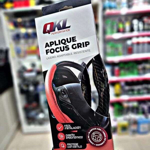 CACHA CUBRE VOLANTE QKL NEGRO METALIZADO CARBONO