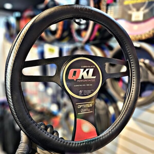 CUBRE VOLANTE QKL NEGRO/GRIS CARBONO