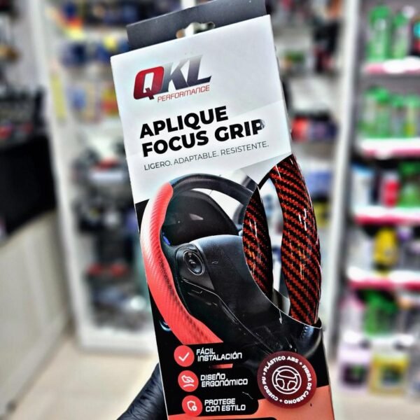 CACHA CUBRE VOLANTE QKL ROJO METALIZADO CARBONO