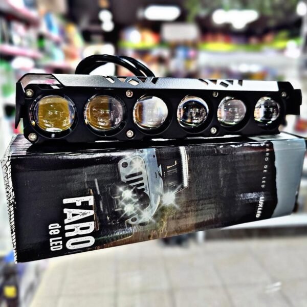 FARO RECTANGULAR 6 LUPAS 12/24V BLANCO/AMBAR