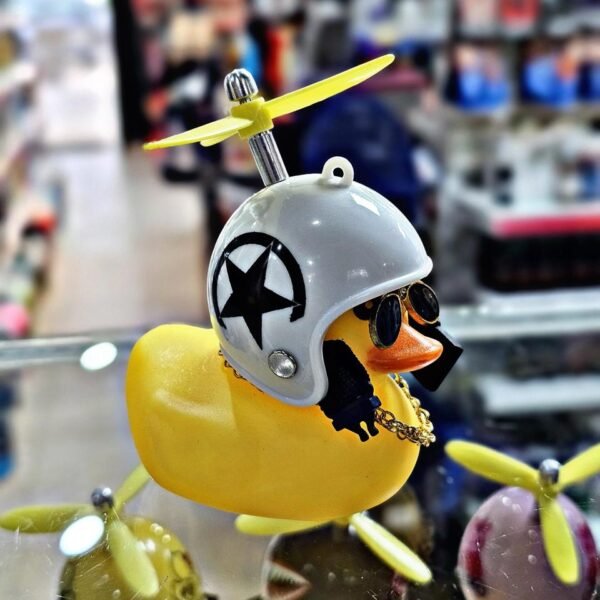 PATITO AMARILLO CASCO BLANCO ESTRELLA NEGRA C/HELICE