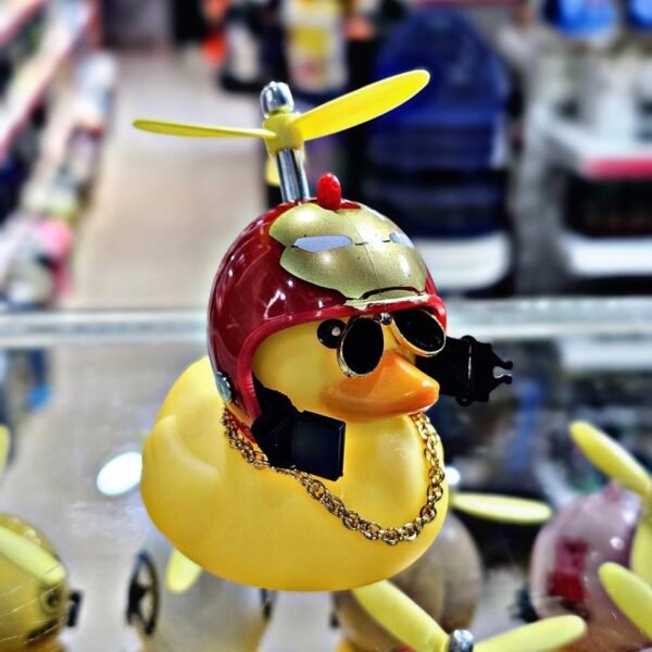 PATITO AMARILLO CASCO ROJO IRONMAN C/HELICE