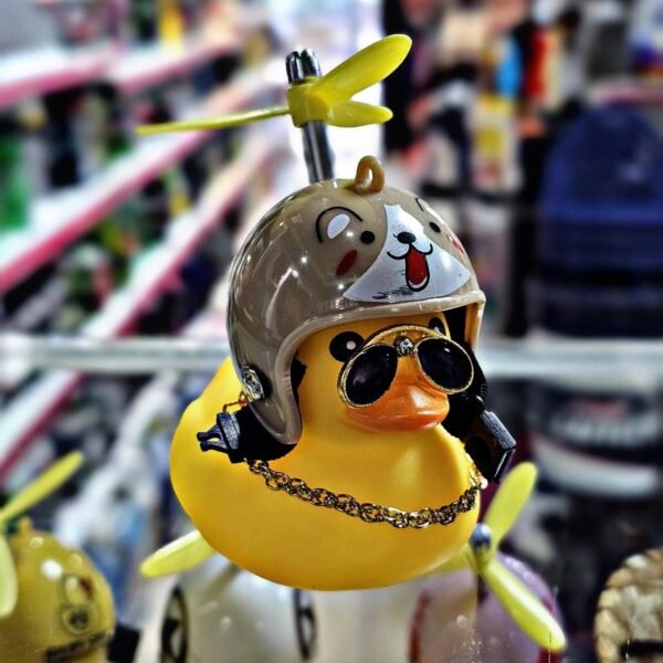 PATITO AMARILLO CASCO MARRON DIBUJO OSITO C/HELICE