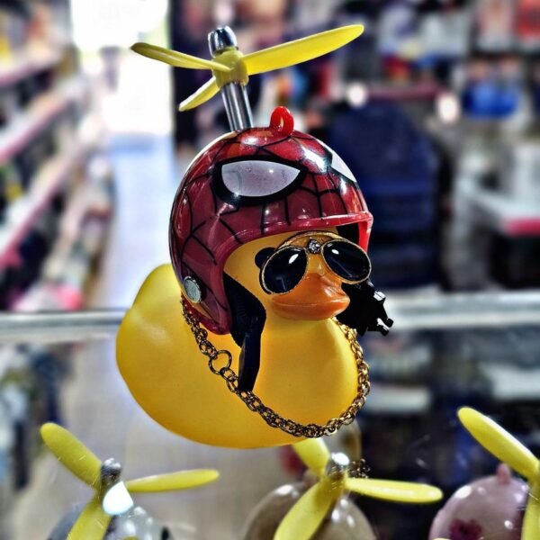 PATITO AMARILLO CASCO ROJO SPIDERMAN C/HELICE