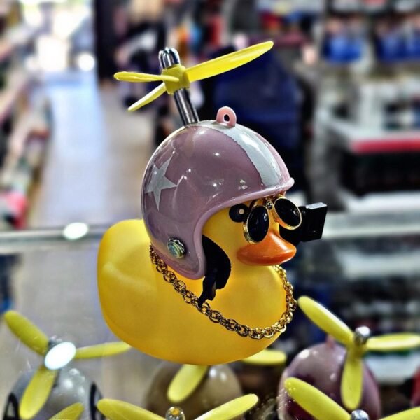 PATITO AMARILLO CASCO ROSA ESTRELLA BLANCA C/HELICE